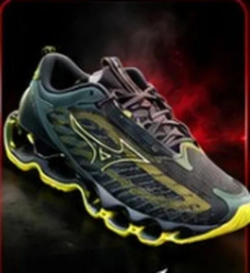 Tênis Mizuno Wave Prophecy 12 cinza e amarelo